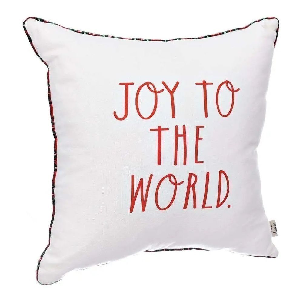 Rae Dunn NWT 20" X 20" Square Joy To The World Pillow Sham